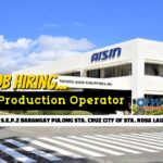 Hiring Production Operator for Toyota Aisin Philippines Inc.