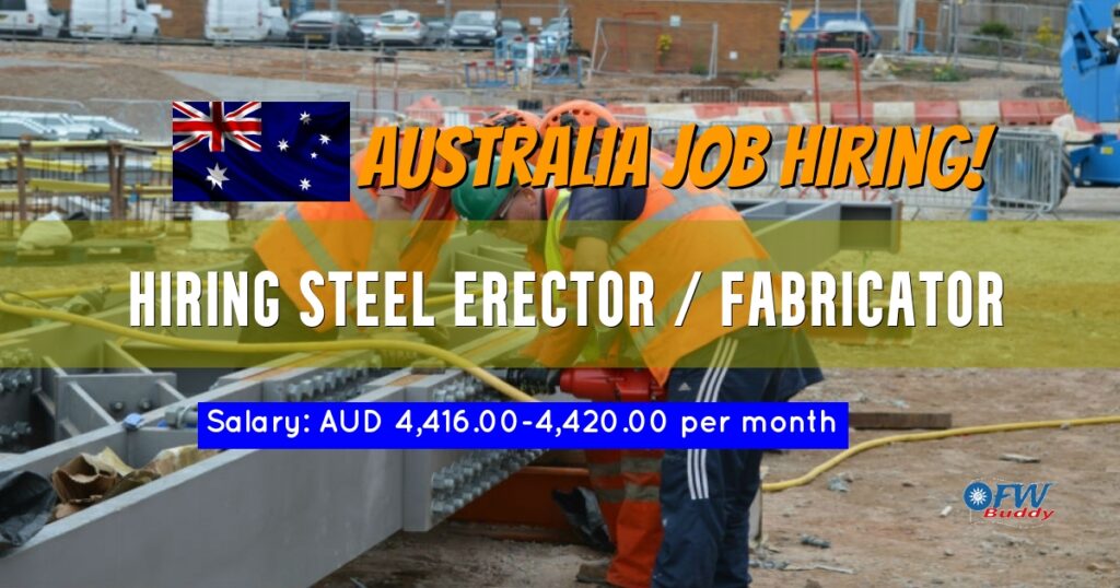 Hiring Steel Erector / Fabricator for ASM (Australian Skilled Migration