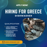 Greece Hiring Dishwasher for Cas Recruitment Ltd.