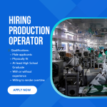 Hiring Production Operator under TechnoLink Solutions Inc