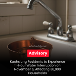 Kaohsiung Residents to Experience 11-Hour Water Interruption on November 6, Affecting 38,000 Households