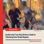 Cyclist and Tour Bus Drivers Clash in Taichung Over Road Dispute
