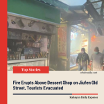 Fire Erupts Above Dessert Shop on Jiufen Old Street, Tourists Evacuated