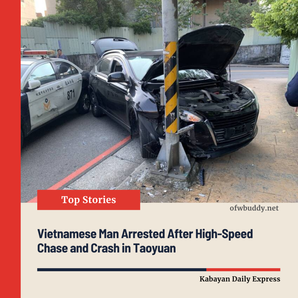 Vietnamese Man Arrested After High-Speed Chase and Crash in Taoyuan
