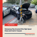Vietnamese Man Arrested After High-Speed Chase and Crash in Taoyuan