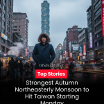 Strongest Autumn Northeasterly Monsoon to Hit Taiwan Starting Monday