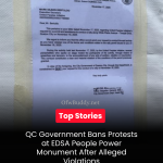 QC Government Bars Protests at EDSA People Power Monument After Alleged Violations