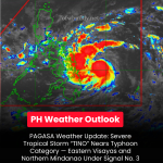 Severe Tropical Storm “TINO” (Kalmaegi) Nears Typhoon Strength; Signal No. 3 Raised Over Eastern Samar and Dinagat Islands