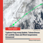 Typhoon Fung-wong Update: Taiwan Braces for Landfall, Class and Work Suspensions Announced