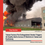 Tainan Factory Fire Extinguished; Smoke Triggers Air Quality Alerts Across 27 Districts in Tainan and Kaohsiung
