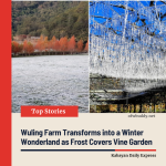 Wuling Farm Transforms into a Winter Wonderland as Frost Covers Vine Garden