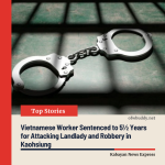 Vietnamese Worker Sentenced to 5½ Years for Robbing Landlady in Kaohsiung