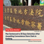 Man Sentenced to 30 Days Detention After Assaulting Convenience Store Clerk in Keelung