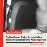 Fugitive Migrant Worker Arrested in New Taipei; Drugs Seized During Police Inspection