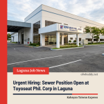 Urgent Hiring: Sewer Position Open at Toyoseat Phil. Corp in Laguna