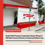 Serbiz Multi Purpose Cooperative Opens Hiring for 100 Male Factory Workers at Universal Robina Corp.