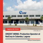 URGENT HIRING: Production Operator at NatCorp in Calamba, Laguna