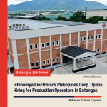 Ichinomya Electronics Philippines Corp. Opens Hiring for Production Operators in Batangas