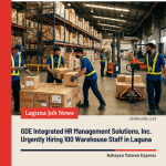 GDE Integrated HR Management Solutions, Inc. Urgently Hiring 100 Warehouse Staff in Laguna