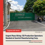 Urgent Mass Hiring: 50 Production Operators Needed at Sunrich Manufacturing Corp.