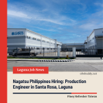 Nagatsu Philippines Hiring: Production Engineer in Santa Rosa, Laguna